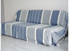 Throw sofa / bed Fouta XXL Turquoise striped Ivory