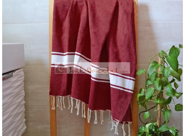 Red Burgundy Fouta towel Bath sheet and Hammam